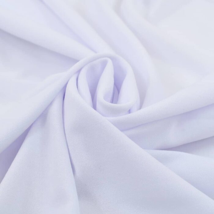 Nappes élastiques de table avec jupon 2 pcs 243x76x74cm Blanc – Image 2