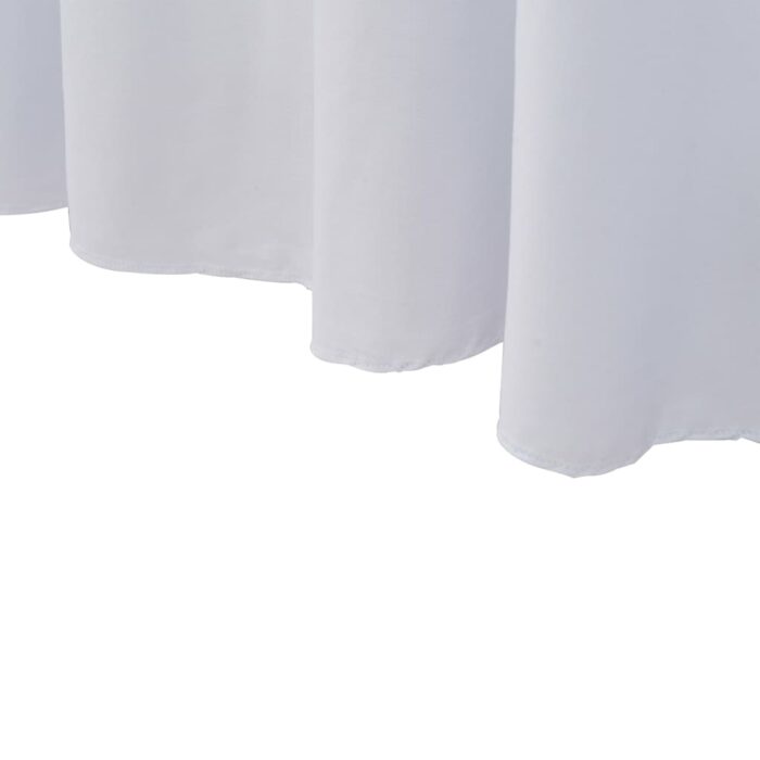 Nappes élastiques de table avec jupon 2 pcs 243x76x74cm Blanc – Image 4