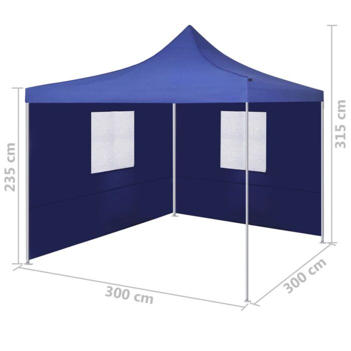 Tente pliable avec 2 parois 3 x 3 m Bleu – Image 8