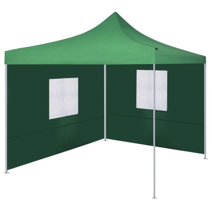 Tente pliable avec 2 parois 3 x 3 m Vert – Image 1
