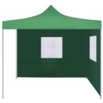 Tente pliable avec 2 parois 3 x 3 m Vert – Image 2