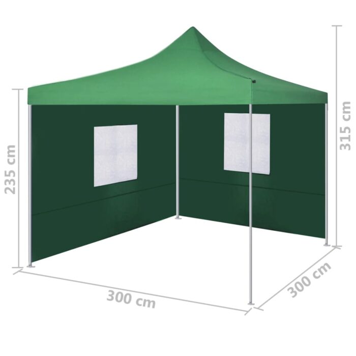 Tente pliable avec 2 parois 3 x 3 m Vert – Image 8