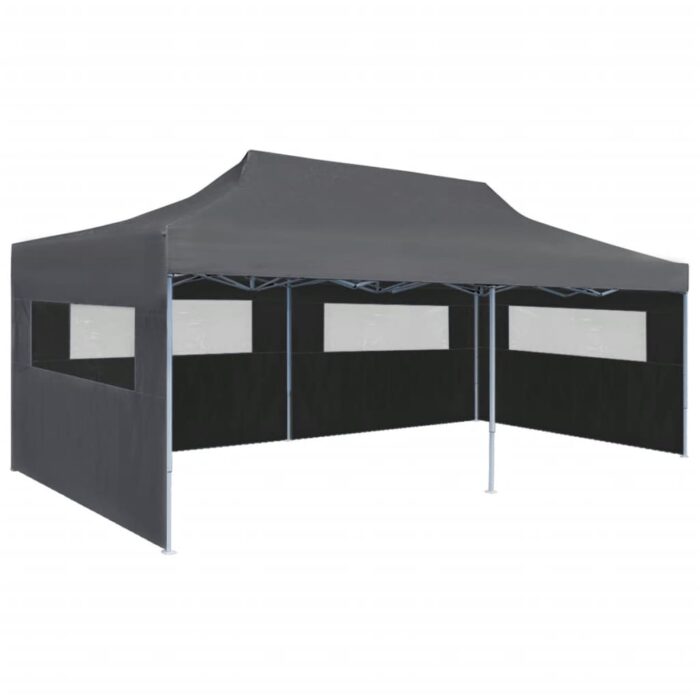 Tente de réception pliable avec parois 3x6 m anthracite – Image 1