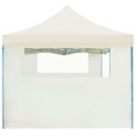 Tente de réception pliable escamotable avec 5 parois 3x9m crème – Image 4