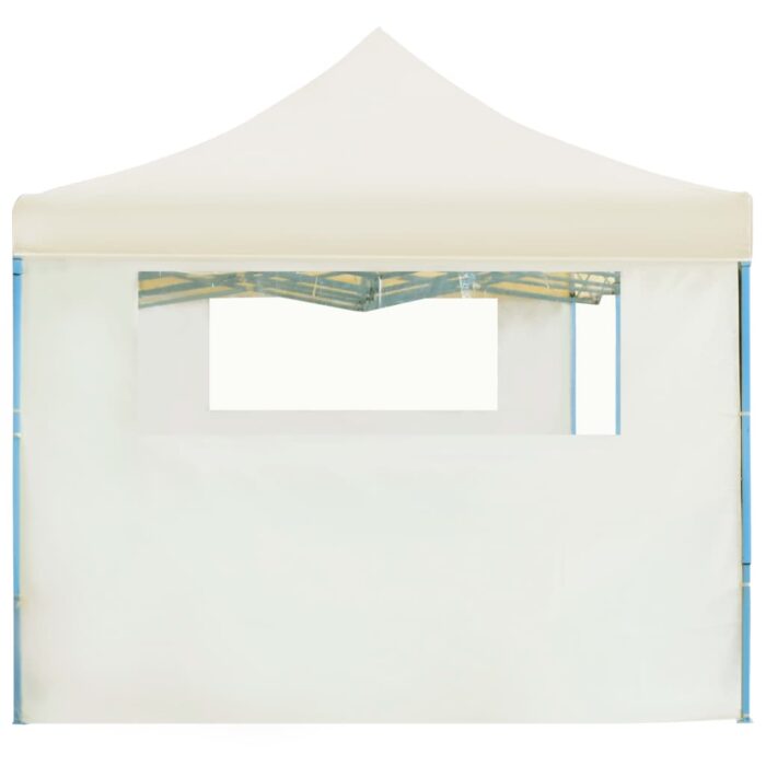 Tente de réception pliable escamotable avec 5 parois 3x9m crème – Image 4