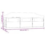Tente de réception pliable avec 8 parois 3x9 m Blanc cassé – Image 12