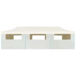 Tente de réception pliable avec 8 parois 3x9 m Blanc cassé – Image 4