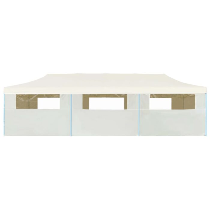 Tente de réception pliable avec 8 parois 3x9 m Blanc cassé – Image 4