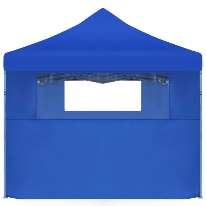 Tente de réception pliable avec 5 parois 3x9 m Bleu – Image 5