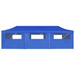 Tente de réception pliable avec 8 parois 3x9 m Bleu – Image 5