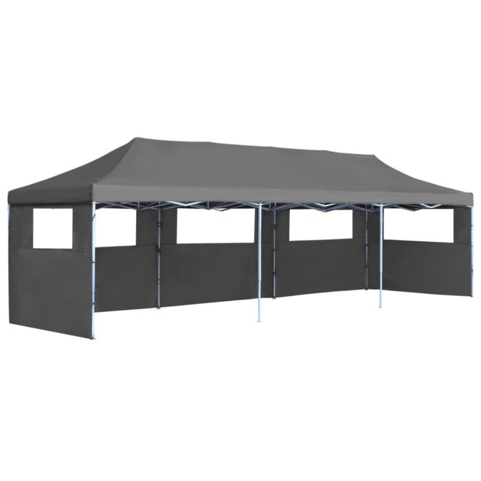 Tente de réception pliable avec 5 parois 3 x 9 m Anthracite – Image 1