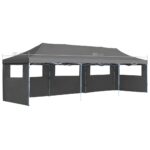 Tente de réception pliable avec 5 parois 3 x 9 m Anthracite – Image 10