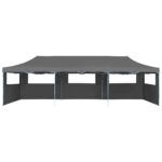 Tente de réception pliable avec 5 parois 3 x 9 m Anthracite – Image 4