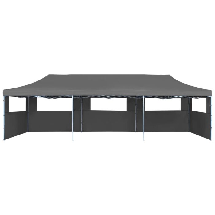 Tente de réception pliable avec 5 parois 3 x 9 m Anthracite – Image 4
