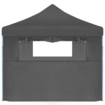 Tente de réception pliable avec 5 parois 3 x 9 m Anthracite – Image 5
