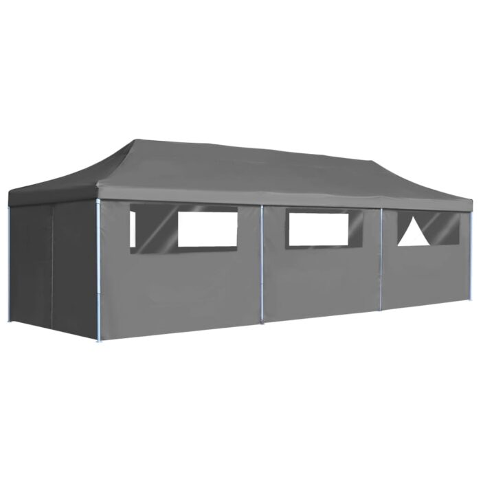 Tente de réception pliable avec 8 parois 3 x 9 m Anthracite – Image 1