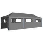 Tente de réception pliable avec 8 parois 3 x 9 m Anthracite – Image 4