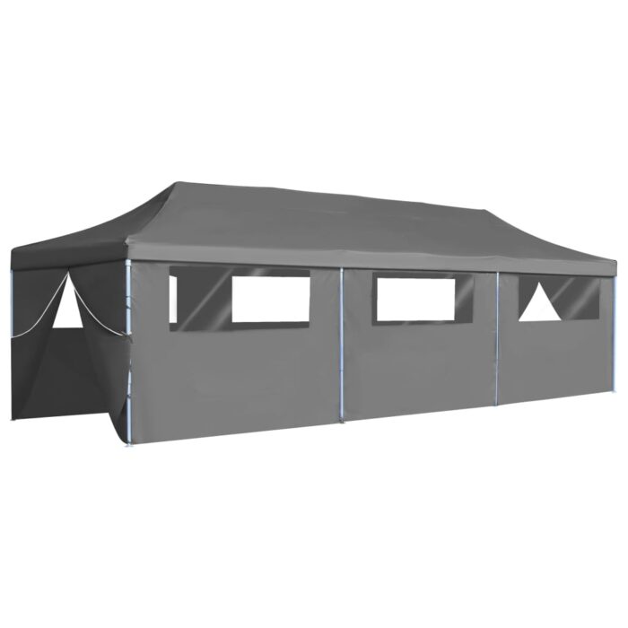 Tente de réception pliable avec 8 parois 3 x 9 m Anthracite – Image 4