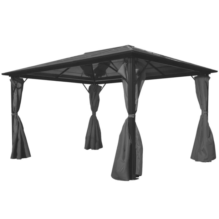 Chapiteau avec rideau Anthracite Aluminium 400 x 300 cm – Image 1