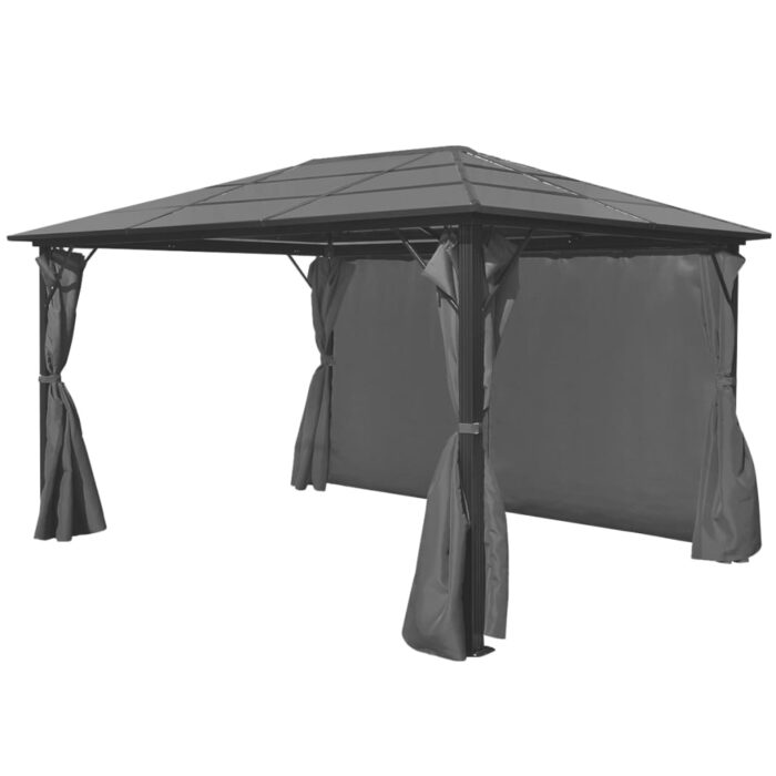 Chapiteau avec rideau Anthracite Aluminium 400 x 300 cm – Image 2