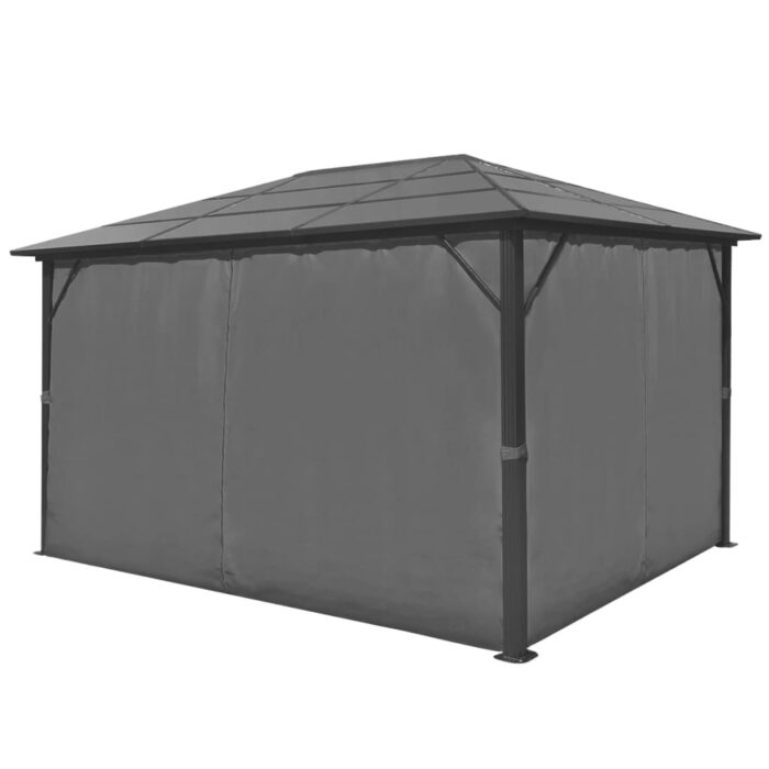 Chapiteau avec rideau Anthracite Aluminium 400 x 300 cm – Image 3