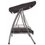 Balancelle de jardin avec auvent Anthracite 192x118x175cm Acier – Image 3