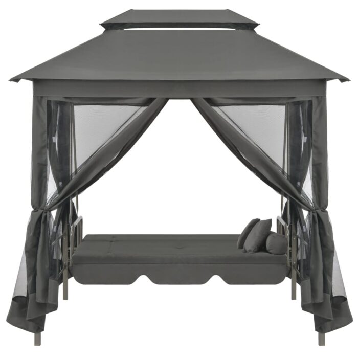 Balancelle convertible à auvent Anthracite 220x160x240 cm Acier – Image 5