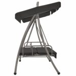 Balancelle convertible à auvent Anthracite 198x120x205 cm Acier – Image 3