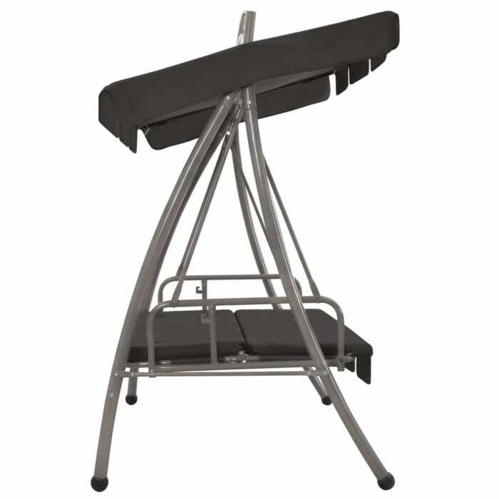 Balancelle convertible à auvent Anthracite 198x120x205 cm Acier – Image 3