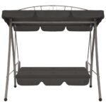 Balancelle convertible à auvent Anthracite 198x120x205 cm Acier – Image 4