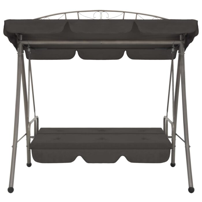 Balancelle convertible à auvent Anthracite 198x120x205 cm Acier – Image 4