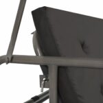 Balancelle convertible à auvent Anthracite 198x120x205 cm Acier – Image 5