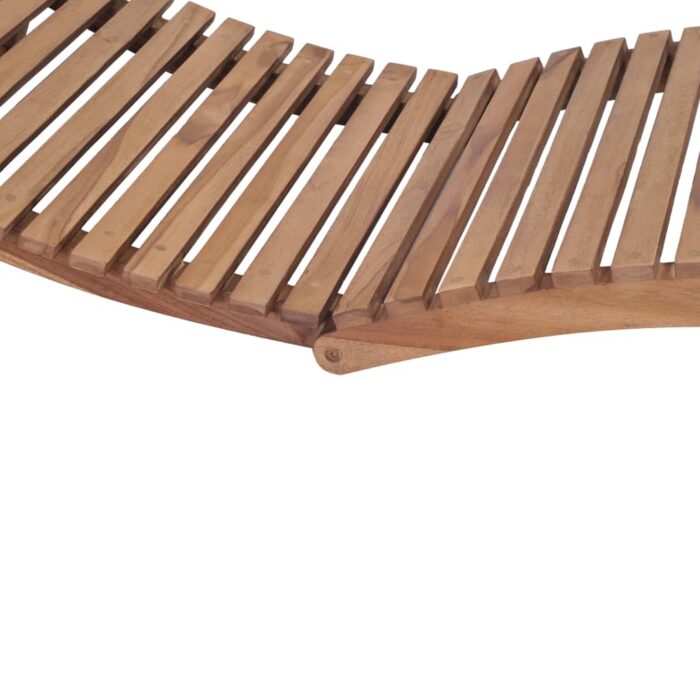 Chaise longue pliable Bois de teck solide – Image 7