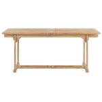 Table extensible de jardin 180-280x100x75 cm Teck solide – Image 3