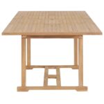 Table extensible de jardin 180-280x100x75 cm Teck solide – Image 4
