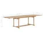 Table extensible de jardin 180-280x100x75 cm Teck solide – Image 9
