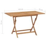Table pliable de jardin 120x70x75 cm Bois de teck solide – Image 6