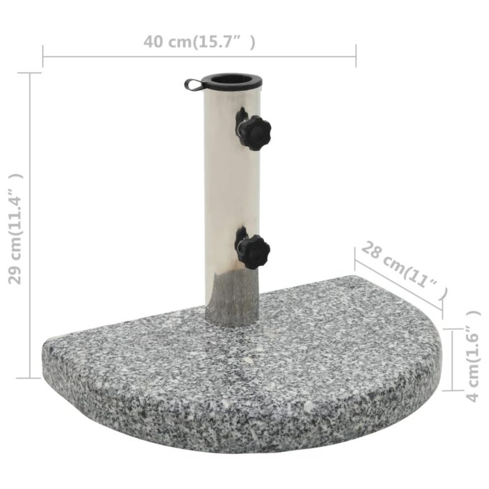 Socle de parasol Granite courbe 10 kg Gris – Image 5
