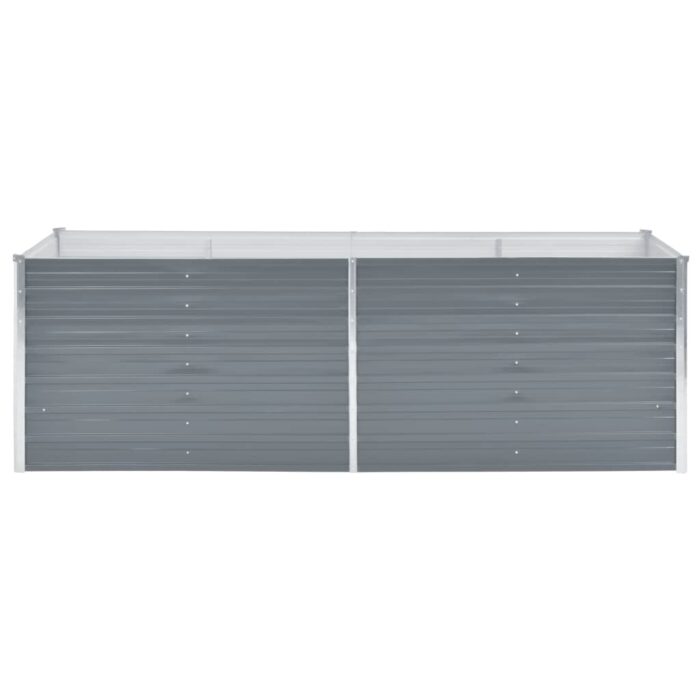 Lit surélevé de jardin Acier galvanisé 240x80x77 cm Gris – Image 3