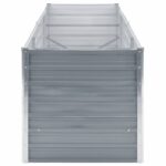 Lit surélevé de jardin Acier galvanisé 240x80x77 cm Gris – Image 4