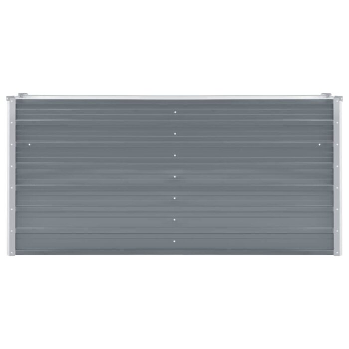 Lit surélevé de jardin Acier galvanisé 160x40x77 cm Gris – Image 3