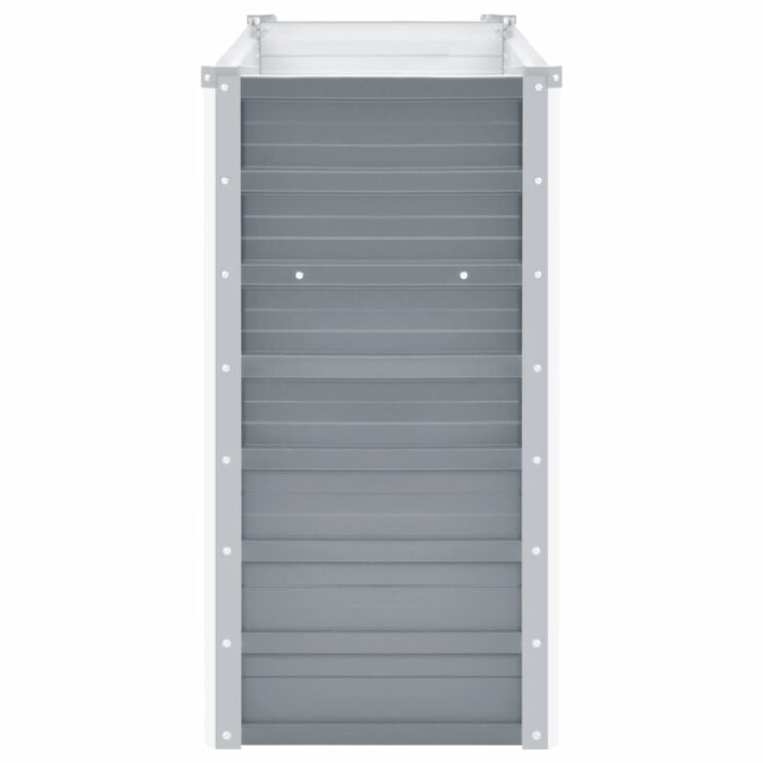 Lit surélevé de jardin Acier galvanisé 160x40x77 cm Gris – Image 4