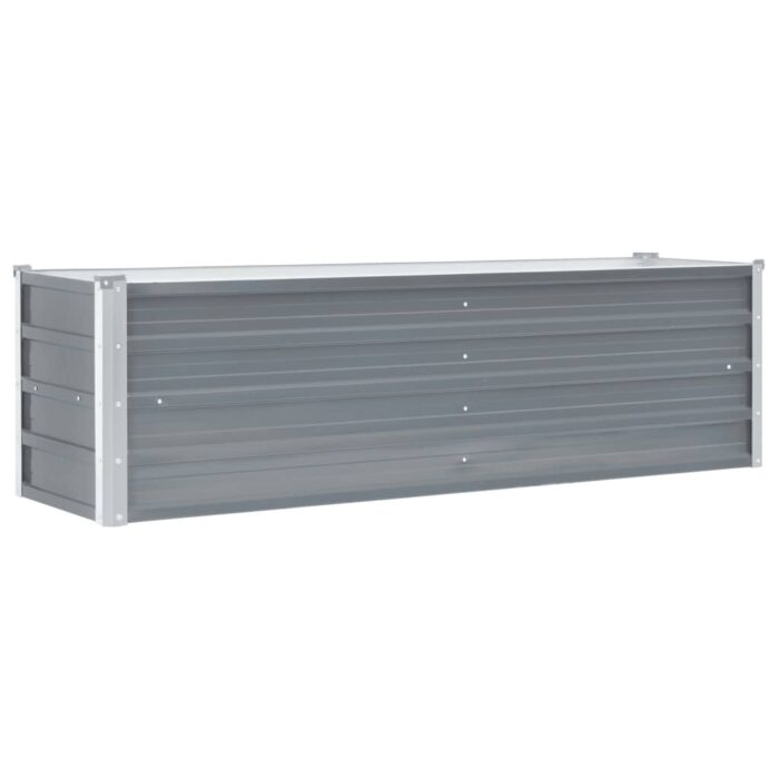 Lit surélevé de jardin Acier galvanisé 160x40x45 cm Gris – Image 2