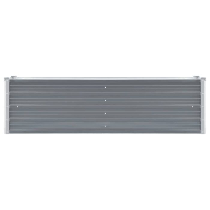 Lit surélevé de jardin Acier galvanisé 160x40x45 cm Gris – Image 3