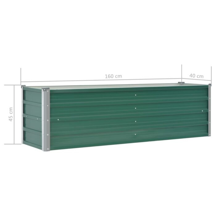 Lit surélevé de jardin Acier galvanisé 160x40x45 cm Vert – Image 6