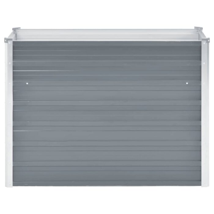 Lit surélevé de jardin Acier galvanisé 100x40x77 cm Gris – Image 3