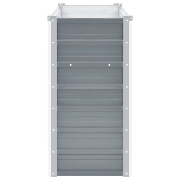 Lit surélevé de jardin Acier galvanisé 100x40x77 cm Gris – Image 4