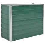 Lit surélevé de jardin Acier galvanisé 100x40x77 cm Vert – Image 2