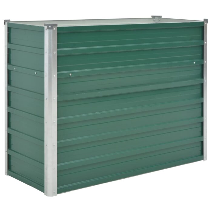 Lit surélevé de jardin Acier galvanisé 100x40x77 cm Vert – Image 2