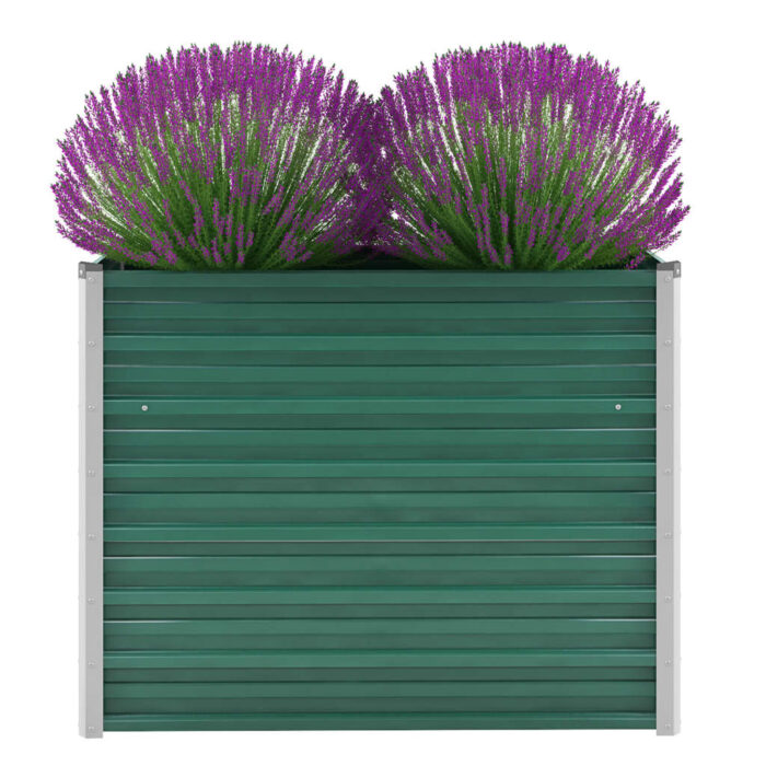 Lit surélevé de jardin Acier galvanisé 100x40x77 cm Vert – Image 1
